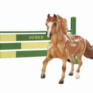 A horse figurine with an obstacle