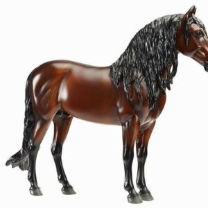 A brown and black horse figurine